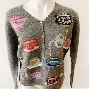 Northern Isles Embroidered Sweater Gray Size Large